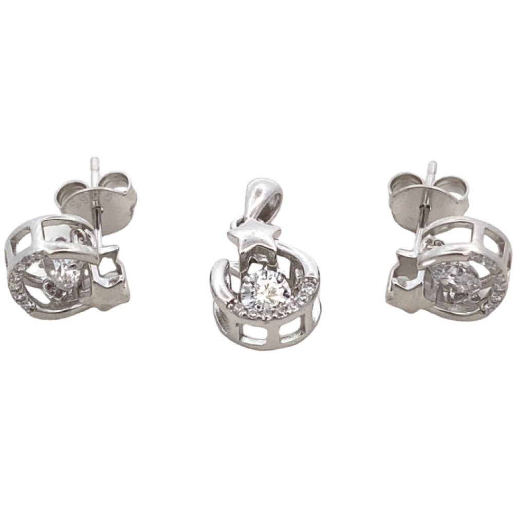 
                      
                        S778 CRSCNT MOON STAR END W CZ RHOD SE PNDNT SET  2.80G
                      
                    