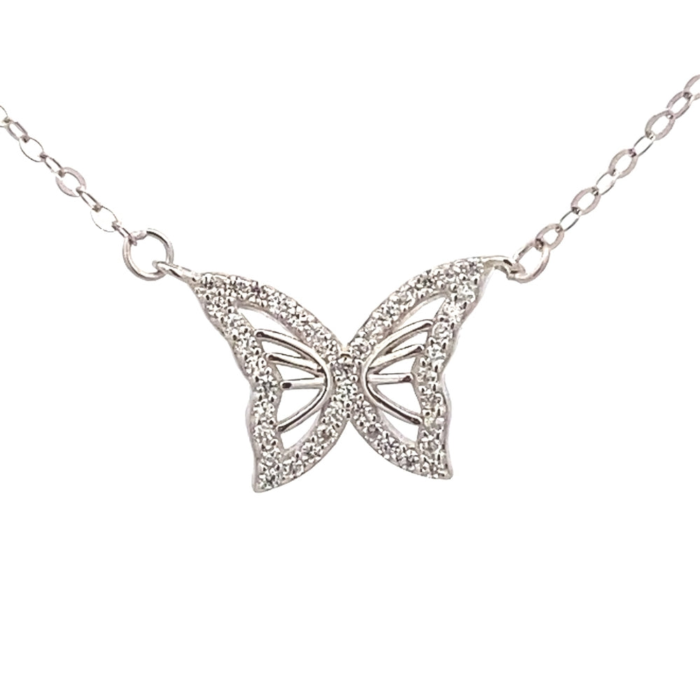 
                      
                        S785 BUTTERFLY IN FULL SIDE CZ RHODIUM EARRING PENDANT 2.98G
                      
                    