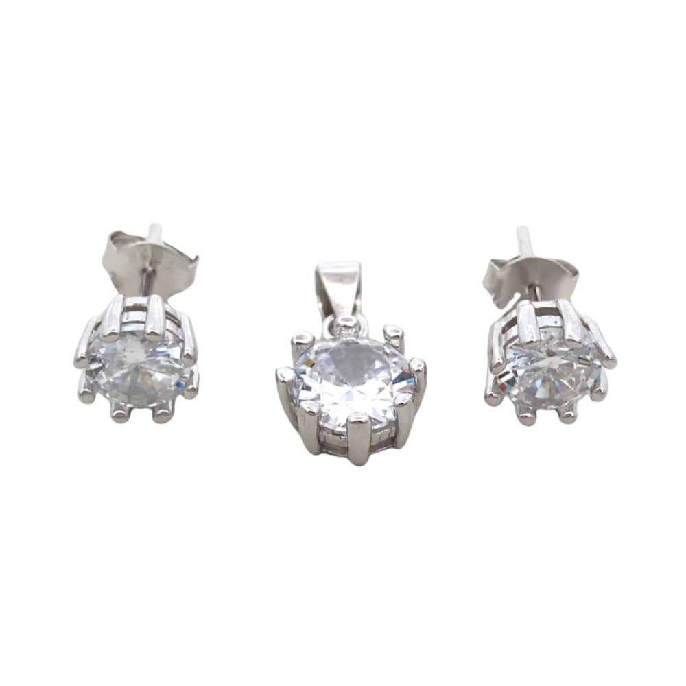 
                      
                        S789  WHITE CZ IN PRONG RHODIUM EARRING PENDANT 3.07G
                      
                    