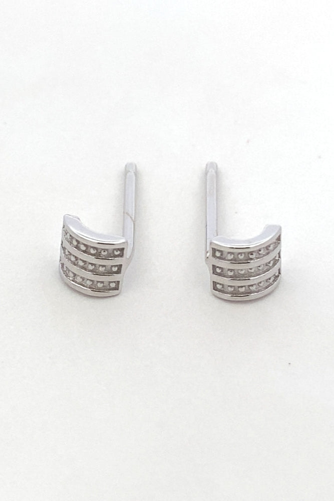 Lola Layered Rhode 925 Sterling Silver Earrings Set | SilverWorks