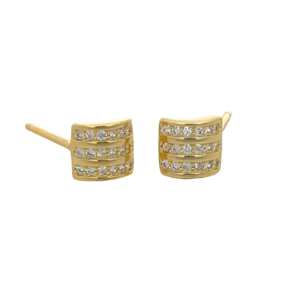 
                      
                        Gold Plated Set of 3 Mini Hoop Earrings with Cubic Zirconia 925 Sterling Silver | SilverWorks
                      
                    
