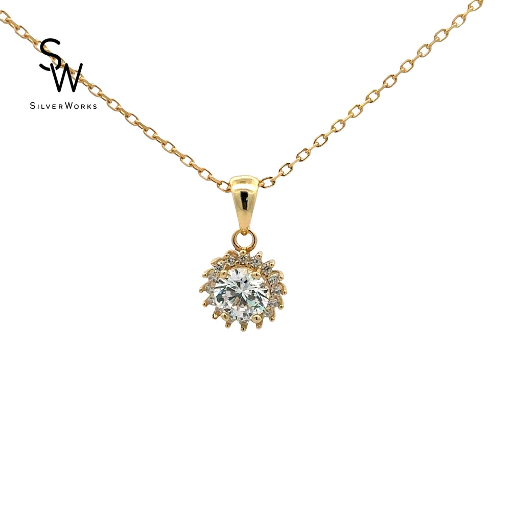 S840 6MM MIDNSIDE CZ RSTS FLOWER CLIP ON SE SN 16IN+2IN GP SET 8G