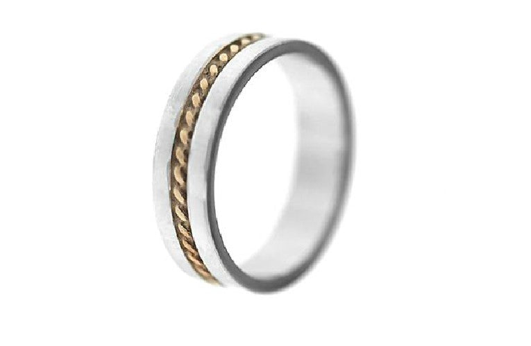 R61244 2TONE ROSE GOLD ROPE DSGN RING 3G
