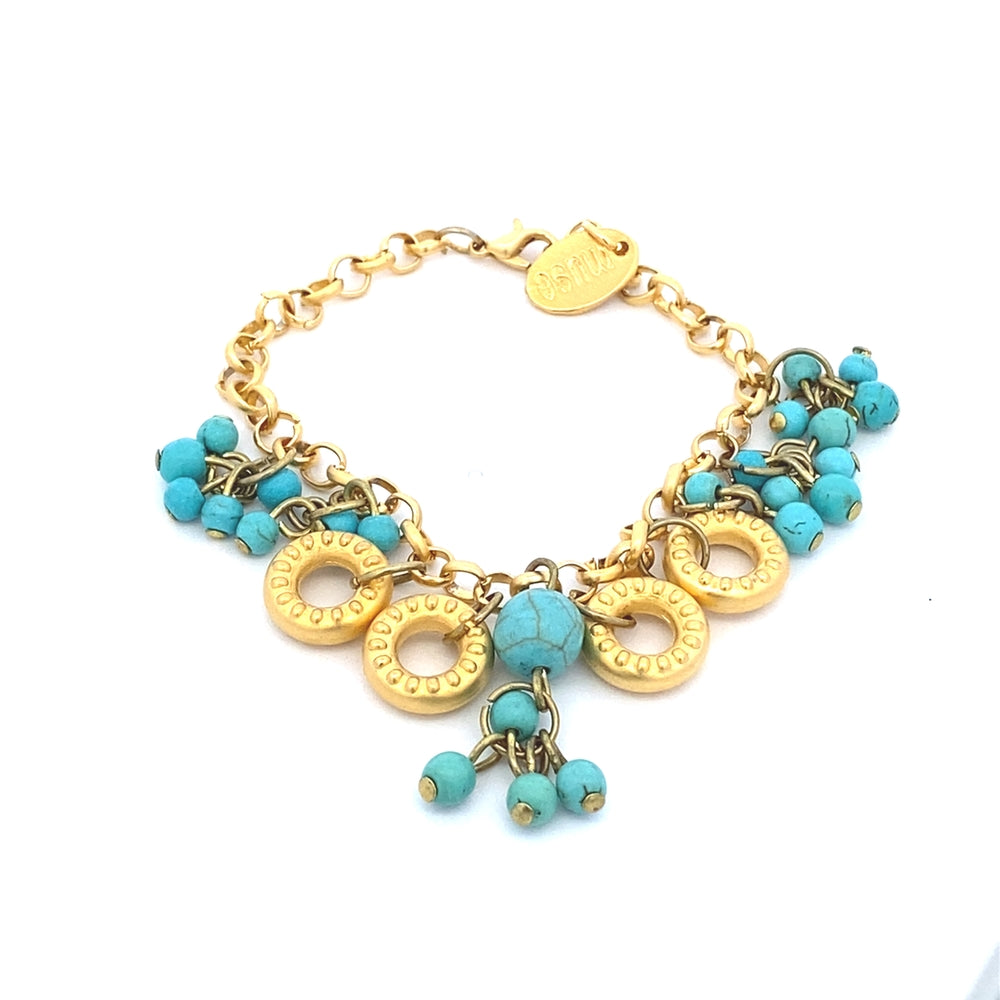 
                      
                        WLB046GOLD PLATED BRACELET W/ TORQUISE CZ
                      
                    