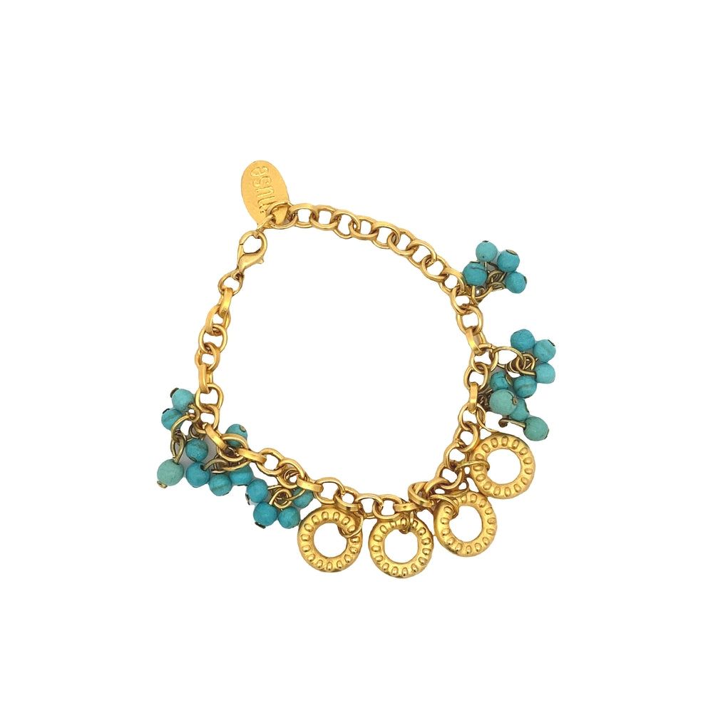 
                      
                        WLB046GOLD PLATED BRACELET W/ TORQUISE CZ
                      
                    