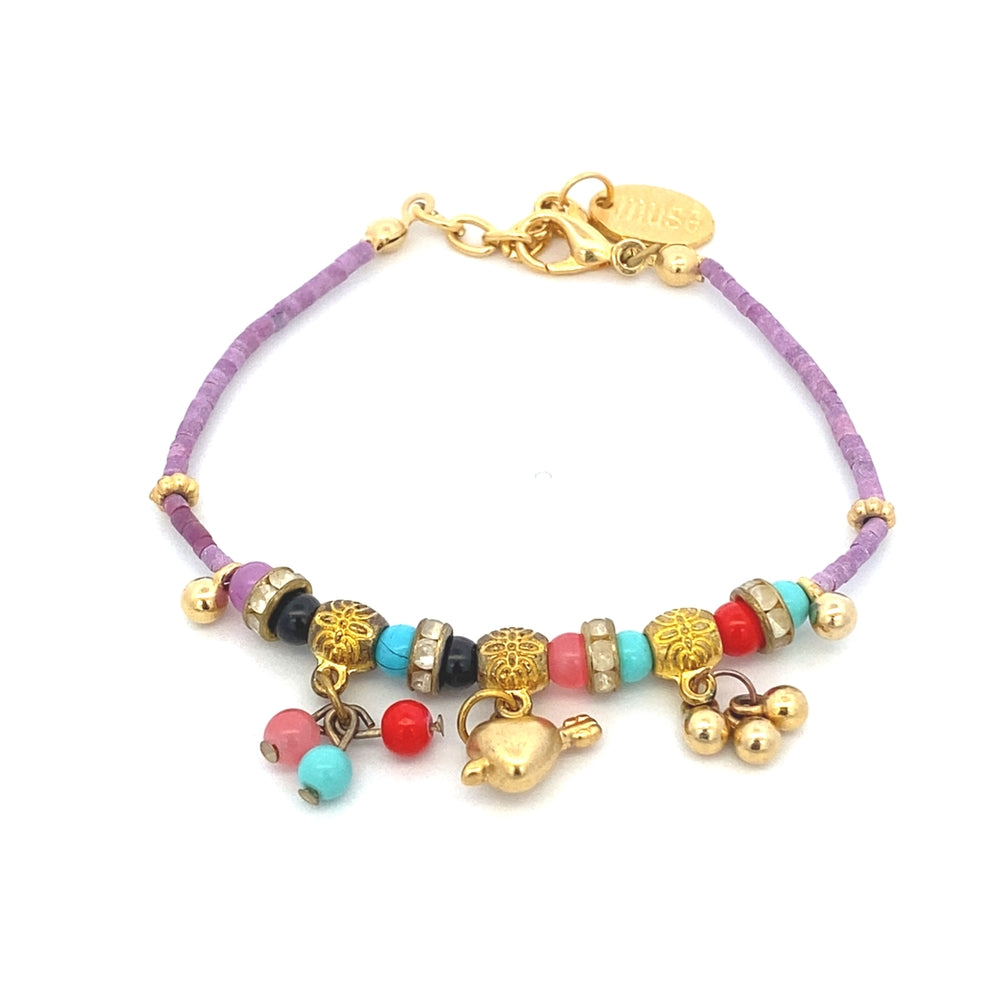 WLB049 GOLD PLATED ASSTD. BEADS W/ CZ