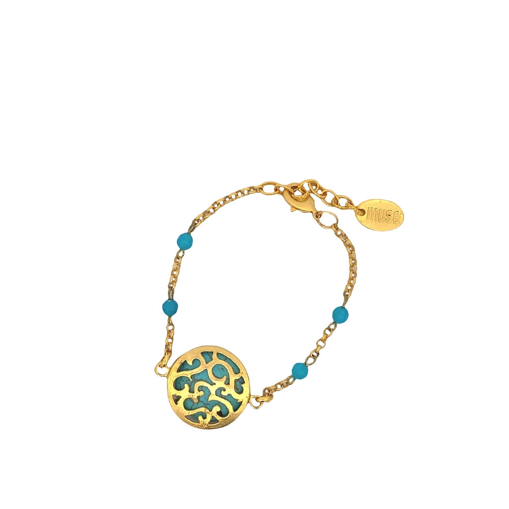 
                      
                        WLB053 GOLD PLATED BRCELET W/TORQUISE STONE
                      
                    