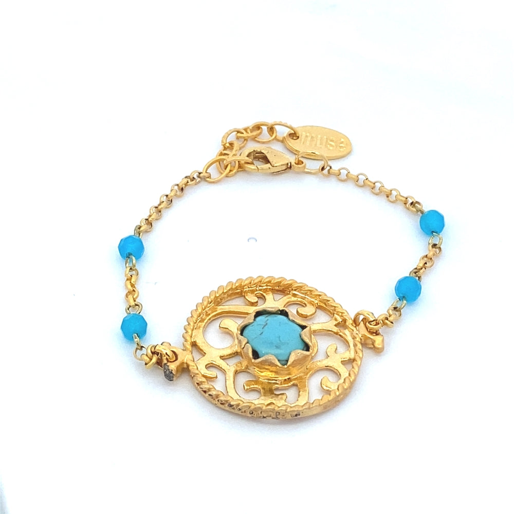 
                      
                        WLB054 GOLD PLATED BRCELET W/TORQUISE STONE
                      
                    
