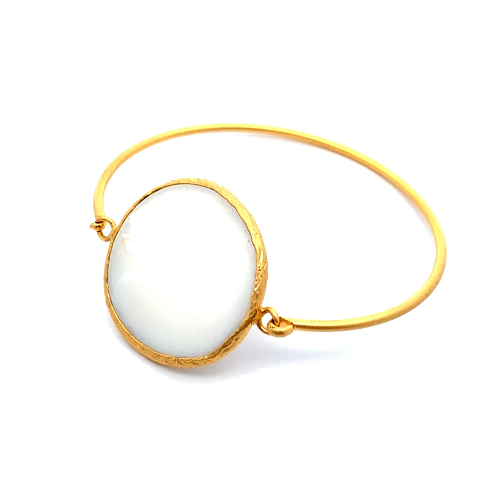 
                      
                        WLB059 GOLD PLATED BANGLE W/AGATE STONES
                      
                    