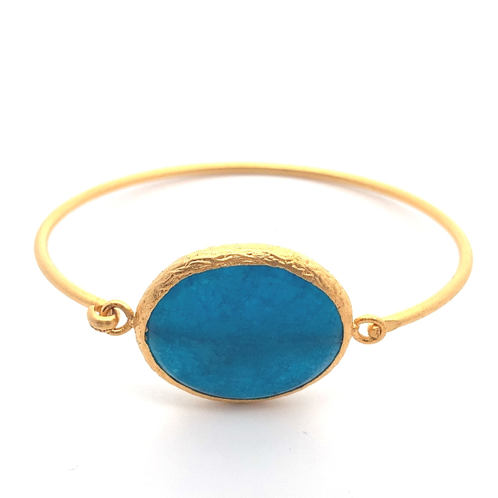 
                      
                        WLB059 GOLD PLATED BANGLE W/AGATE STONES
                      
                    