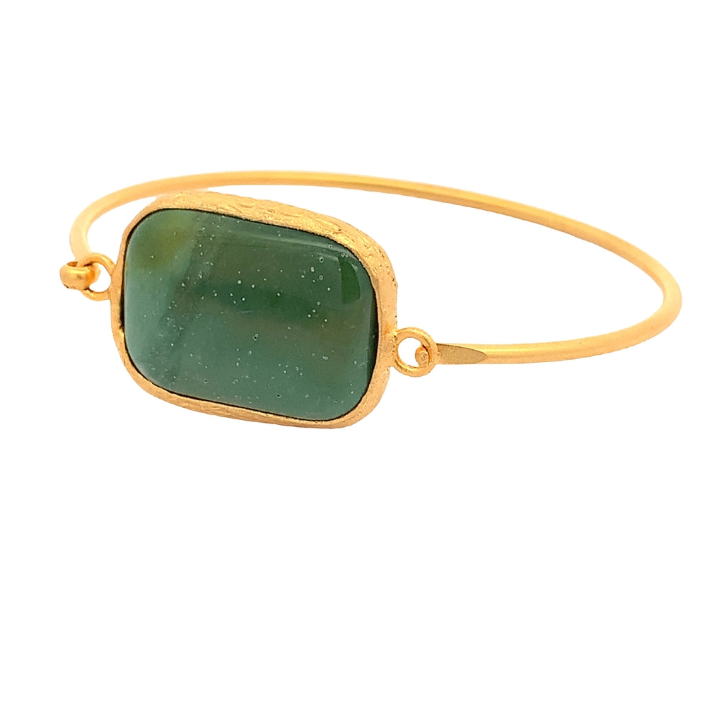WLB062 GOLD PLATED BANGLE W/ RUBY STONES
