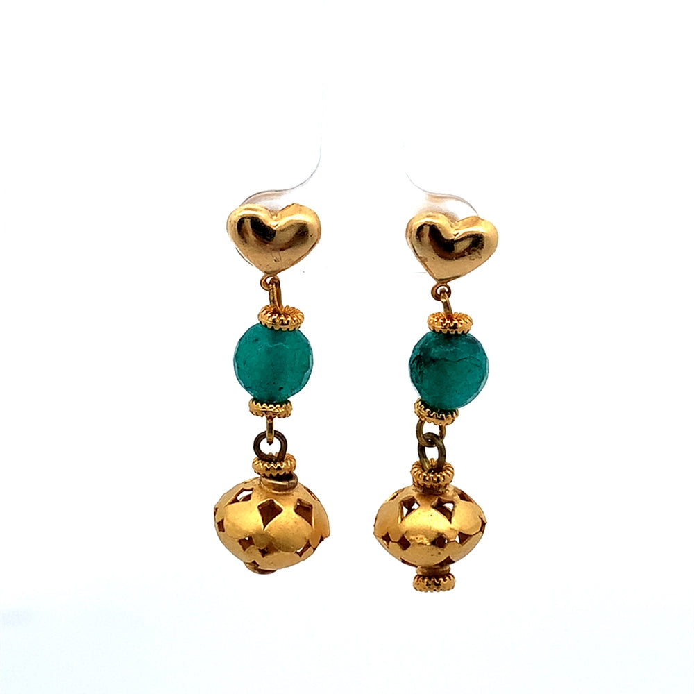
                      
                        WLE041GOLD PLATED STUD EARRING W/ GLASS BEADS
                      
                    