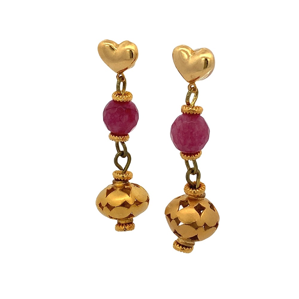 
                      
                        WLE041GOLD PLATED STUD EARRING W/ GLASS BEADS
                      
                    