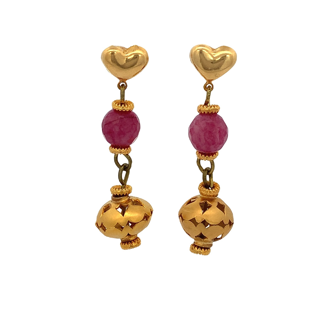 
                      
                        WLE041GOLD PLATED STUD EARRING W/ GLASS BEADS
                      
                    
