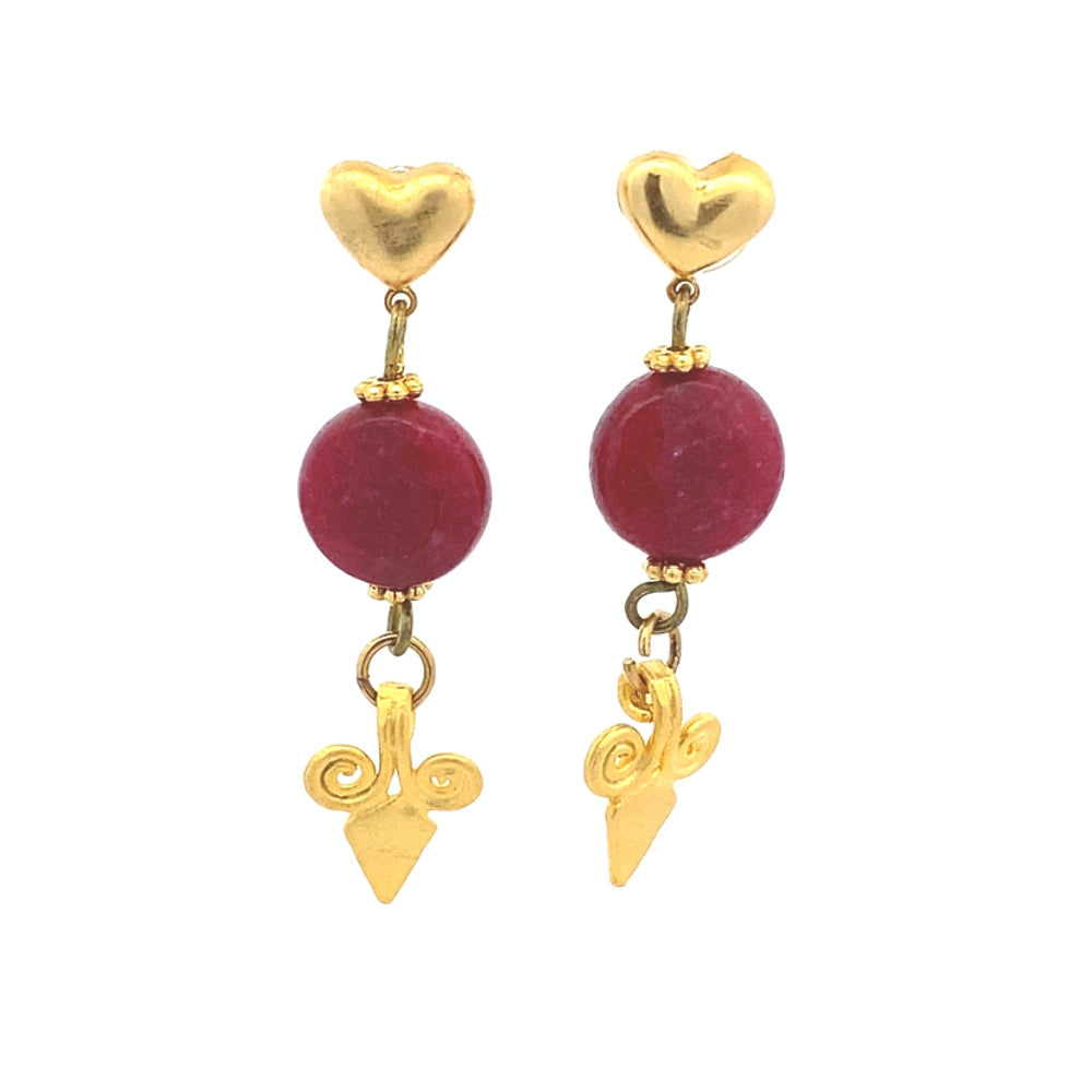 WLE048 GOLD PLATED STUD EARRING W/ EMERALD CZ