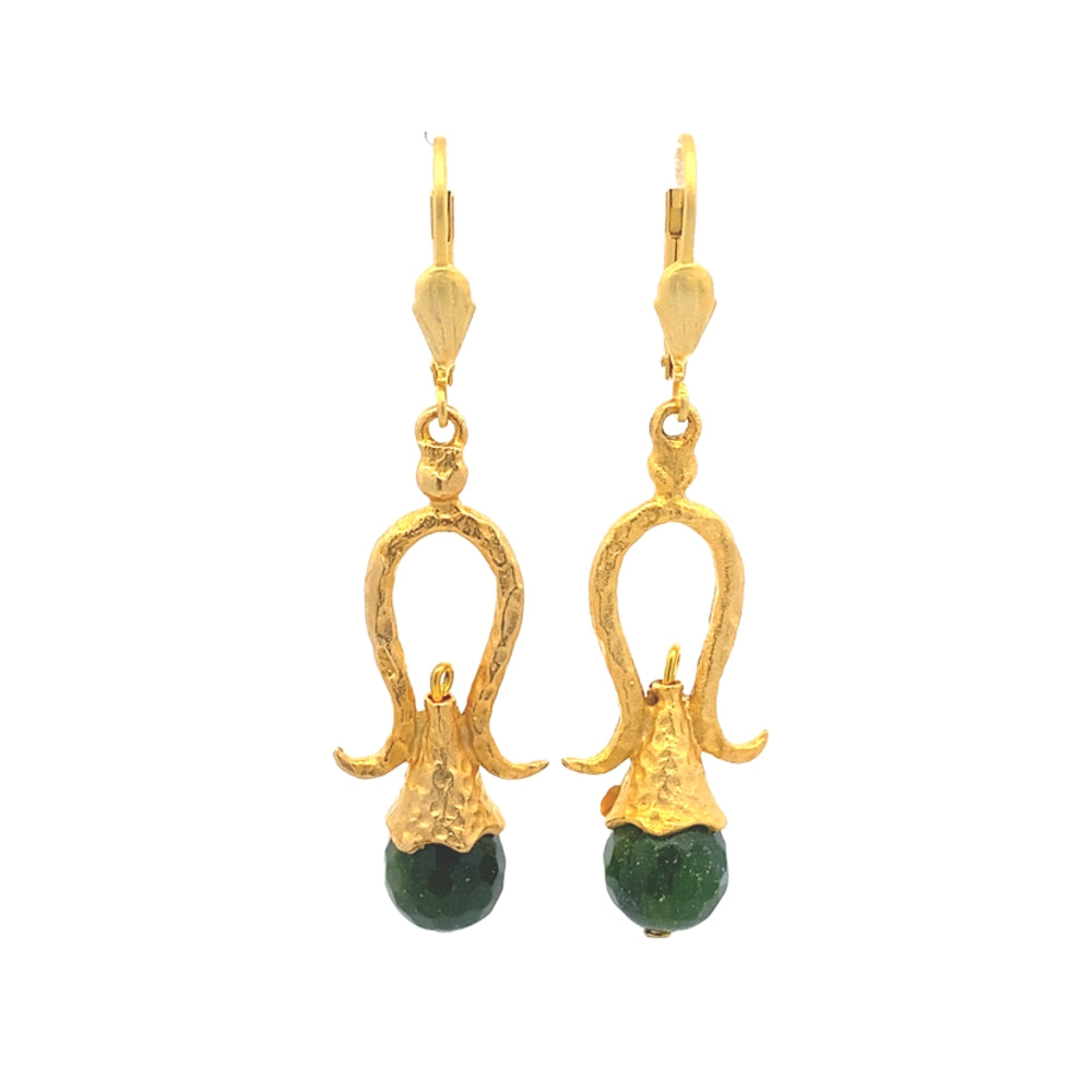 WLE054 GOLD PLATED FLIP LOCK E/R W/ GLASS BEADS