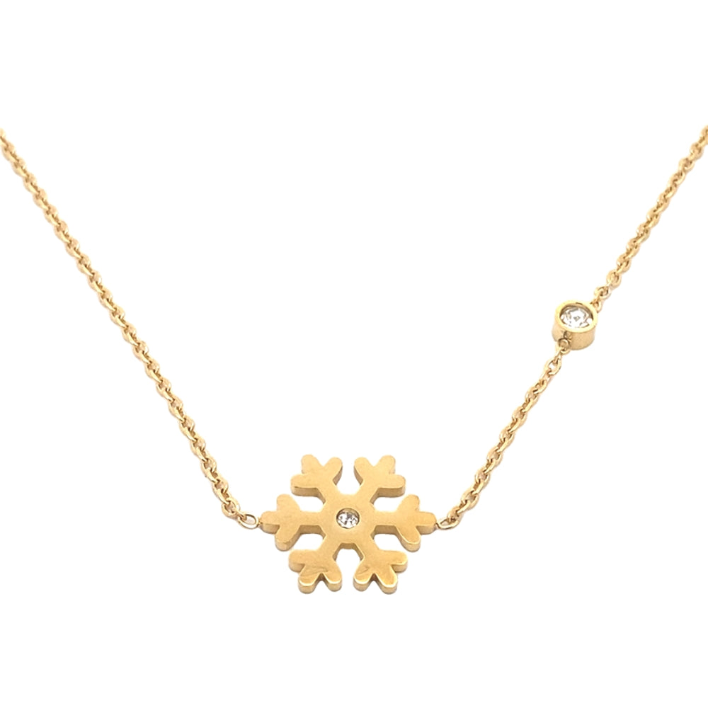 
                      
                        Shannah Snowflakes with Round Stone Stainless Steel Jewelry Set
                      
                    