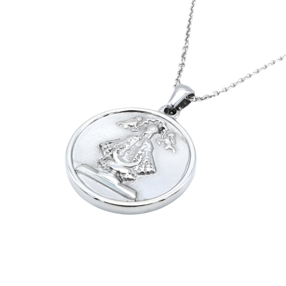 Sto. Niño Medallion Stainless Steel Pendant Necklace | SilverWorks