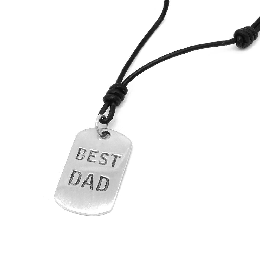 "Best Dad" Engraved Dogtag Pendant Necklace | SilverWorks