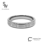 Silverworks Polished Tungsten Ring with Rail Design - Chemistry Tungsten Collection T43