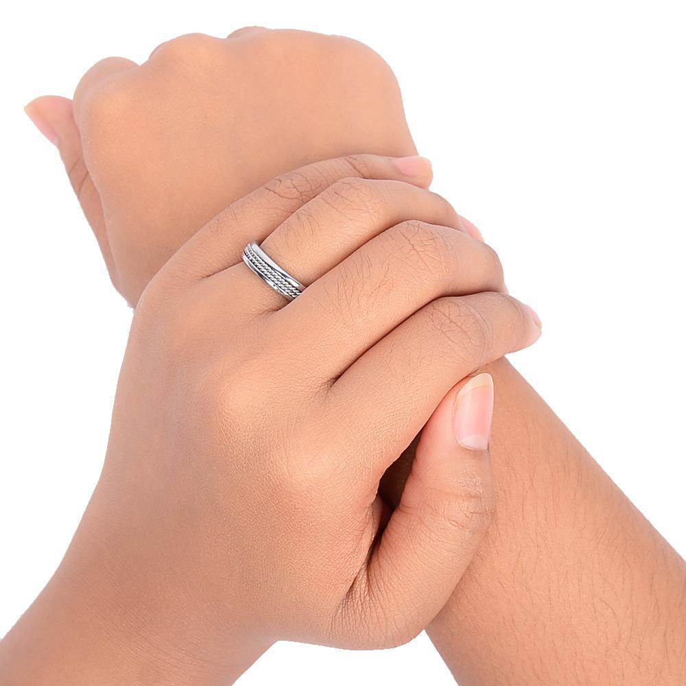 Zoe Braided Tungsten Ring | SilverWorks