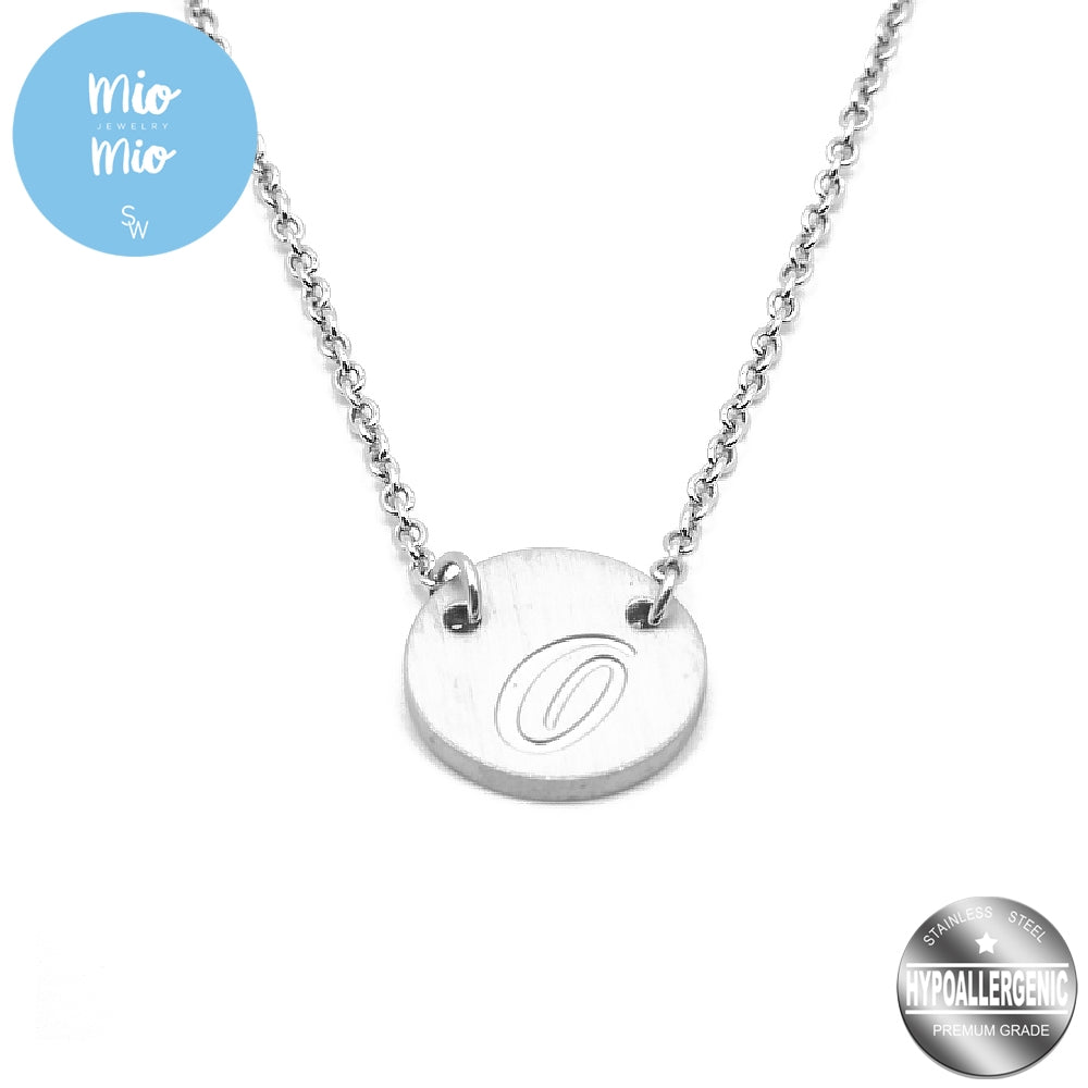 
                
                    Load image into Gallery viewer, Mio Mio by Silverworks Fashion Letter Pendant with Rolo Chain Necklace - Fashion Accessory for Women
                
            