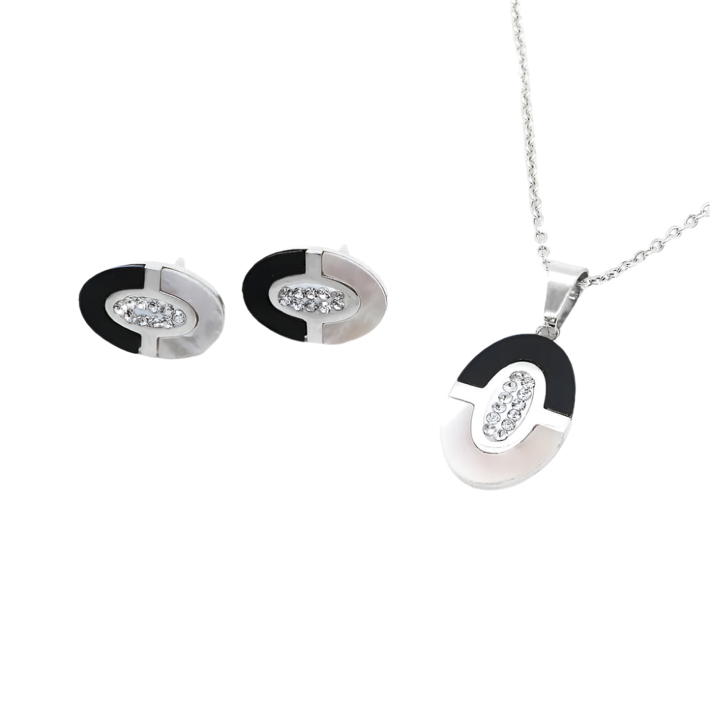 Mandy Oval Stainless Steel Jewelry Set | SilverWorks