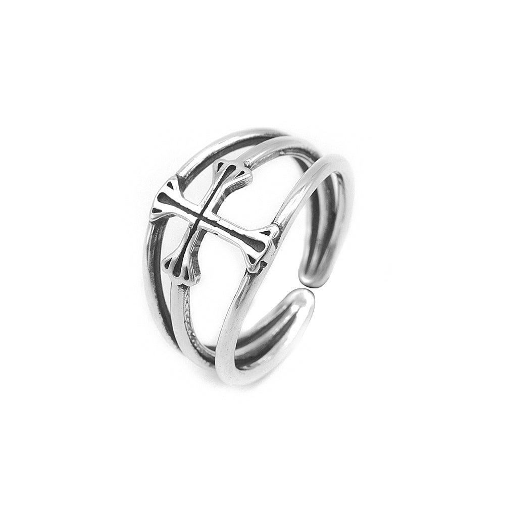 Aaron Cross 925 Sterling Silver Adjustable Ring | SilverWorks