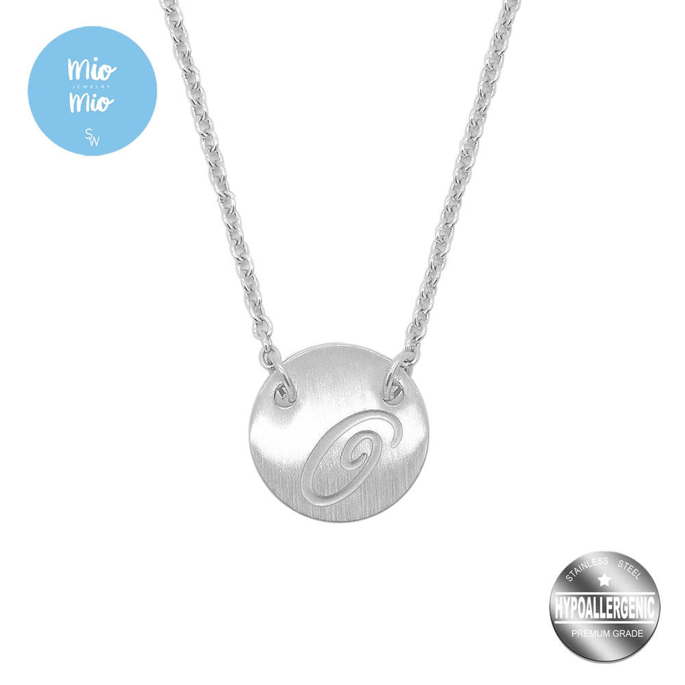 
                
                    Load image into Gallery viewer, Mio Mio by Silverworks Fashion Letter Pendant with Rolo Chain Necklace - Fashion Accessory for Women
                
            