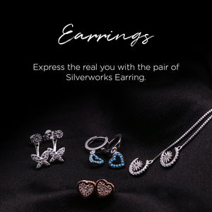 Silverworks E5095 Oxized Hoop Earrings with Ball Design