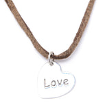 Silverworks N2880 Flat Heart with "Love" Necklace
