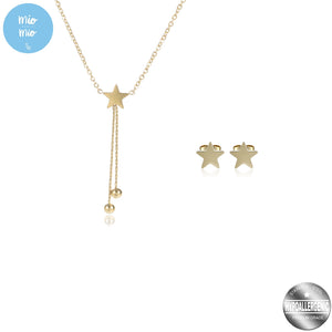 
                
                    Load image into Gallery viewer, Mio Mio by Silverworks Star with Drop Earrings&amp;amp;Necklace Set -Fashion Accessory for Women X4389/X4445
                
            