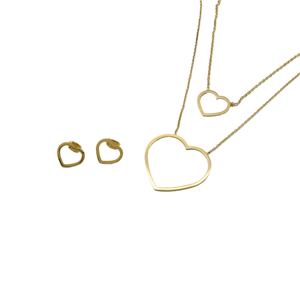 Felicity Heart Stainless Steel Jewelry Set | SilverWorks