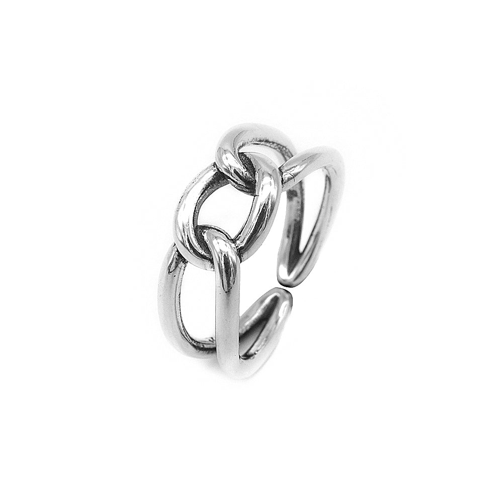 Silverworks Oxidized Cable Knot Adjustable Ring R6476