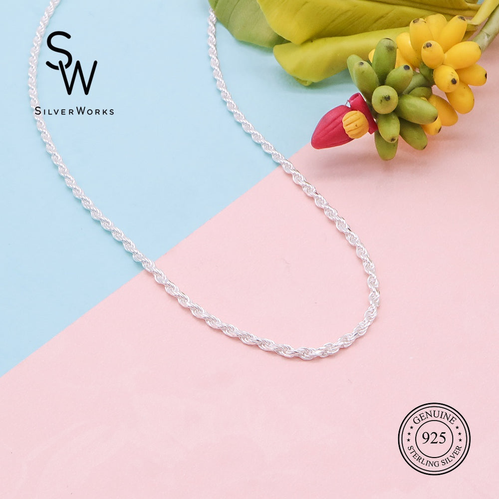 Silveworks N3090 Thick Rope Chain Necklace – SilverWorks