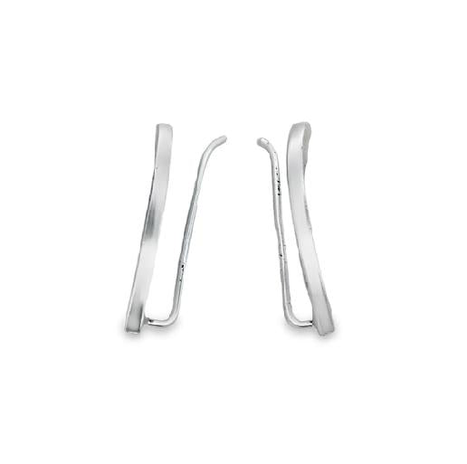 E7890 SLVR CRAWLER PLAIN CLIP EARRING 1.2G