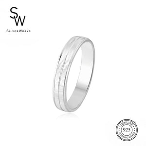 Silverworks R5450 Diamond Cut Band Band Ring - Fashion Accessory for Women