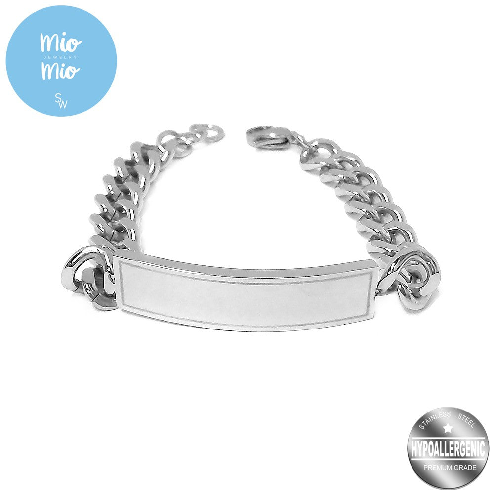 
                      
                        Mio Mio by Silverworks Thick ID Bracelet - Fashion Accessory for Men X3093
                      
                    