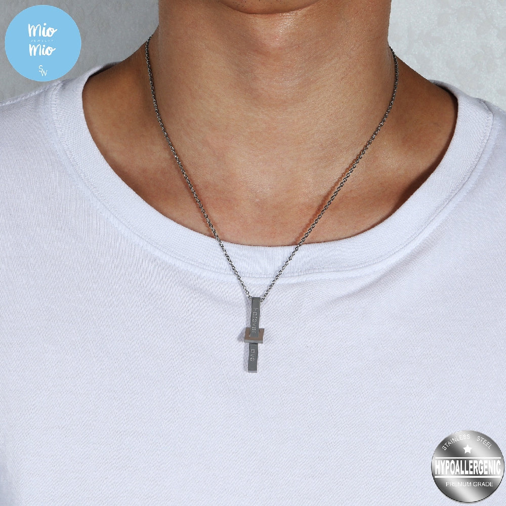 
                      
                        Isra ID Bar Forever Love Engraved Couple Stainless Steel Necklace Set | SilverWorks
                      
                    