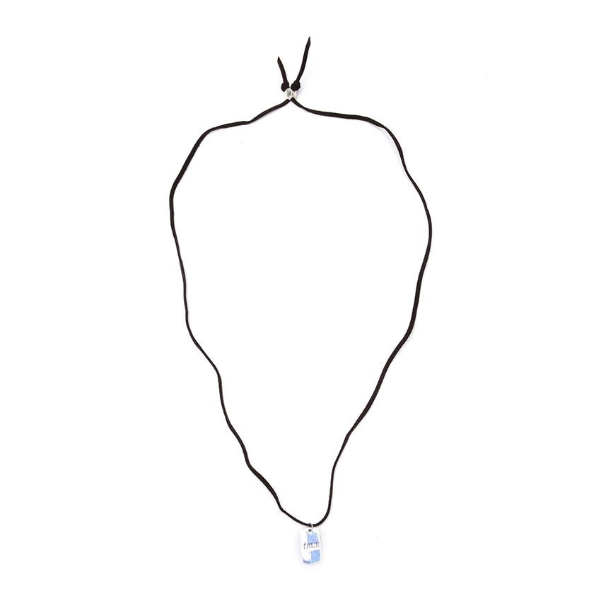 Jonah "True" Dogtag 925 Sterling Silver Pendant Leatherette Necklace | SilverWorks