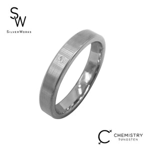 T48 TUNGSTEN PLAIN RING W/ DIA