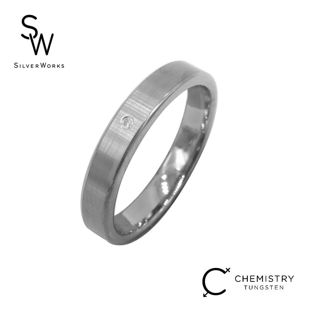 T48 TUNGSTEN PLAIN RING W/ DIA