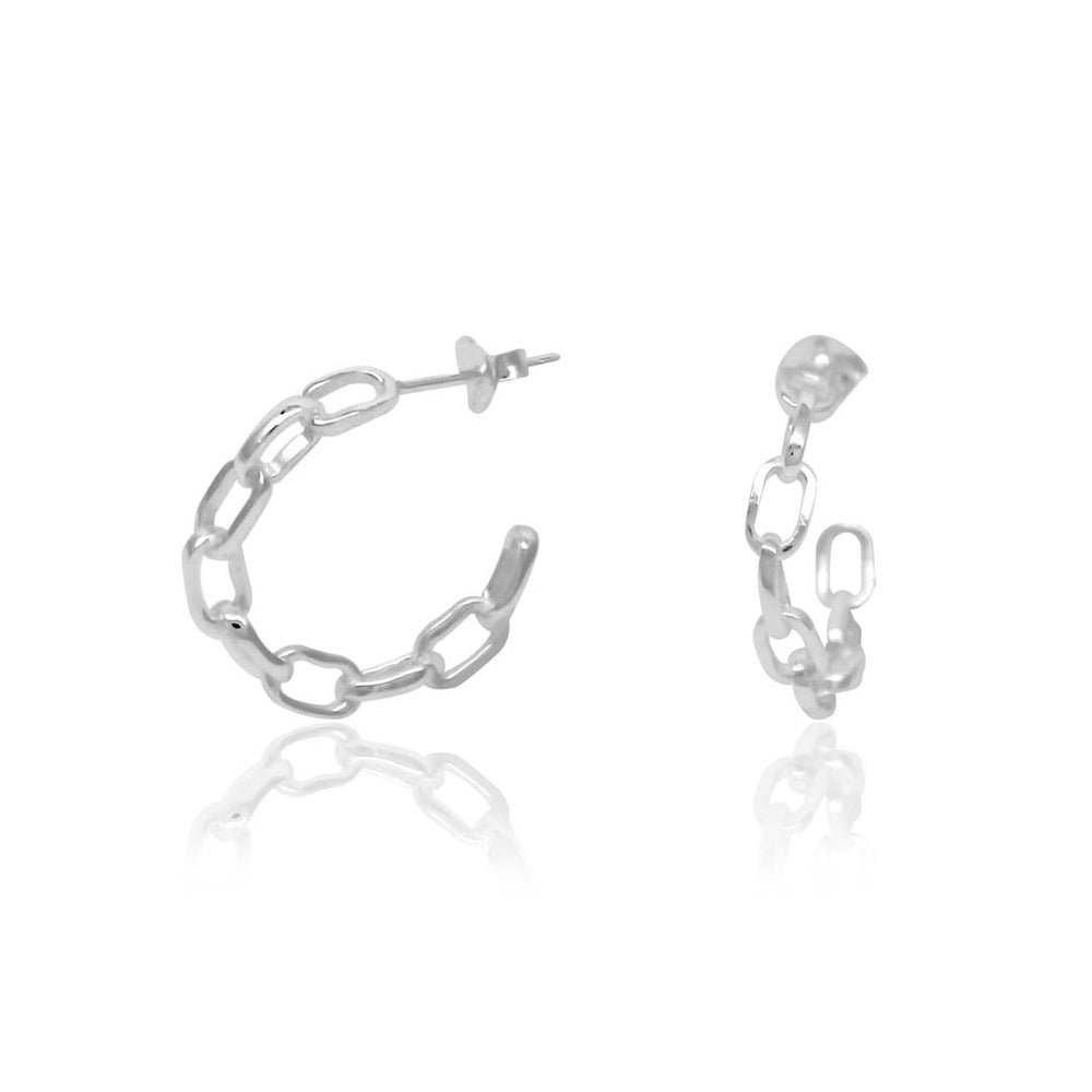 Myree Silver Chain C-Hoop Earrings