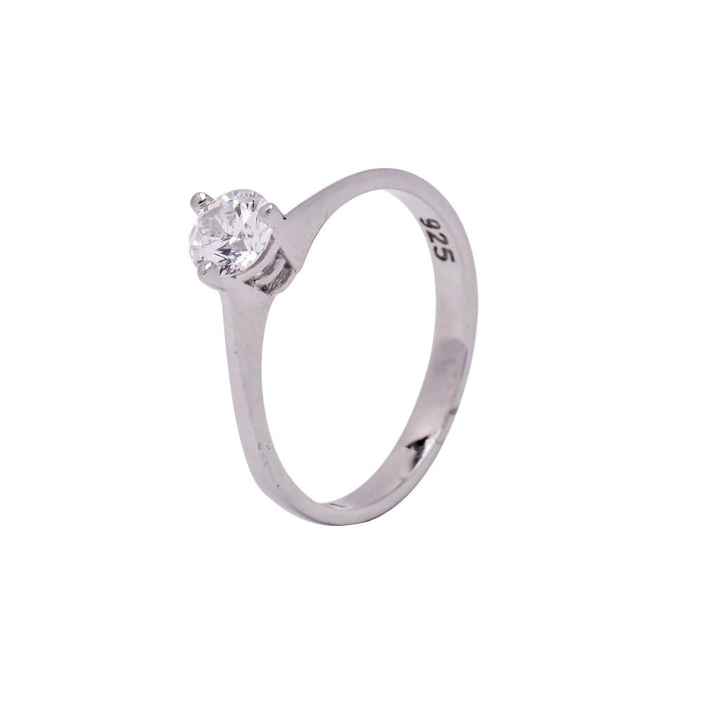 
                      
                        Emani Brilliant Cut 925 Sterling Silver Engagement Ring | SilverWorks
                      
                    