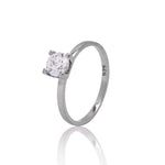 Effie Silver Solitaire U-Prong Ring