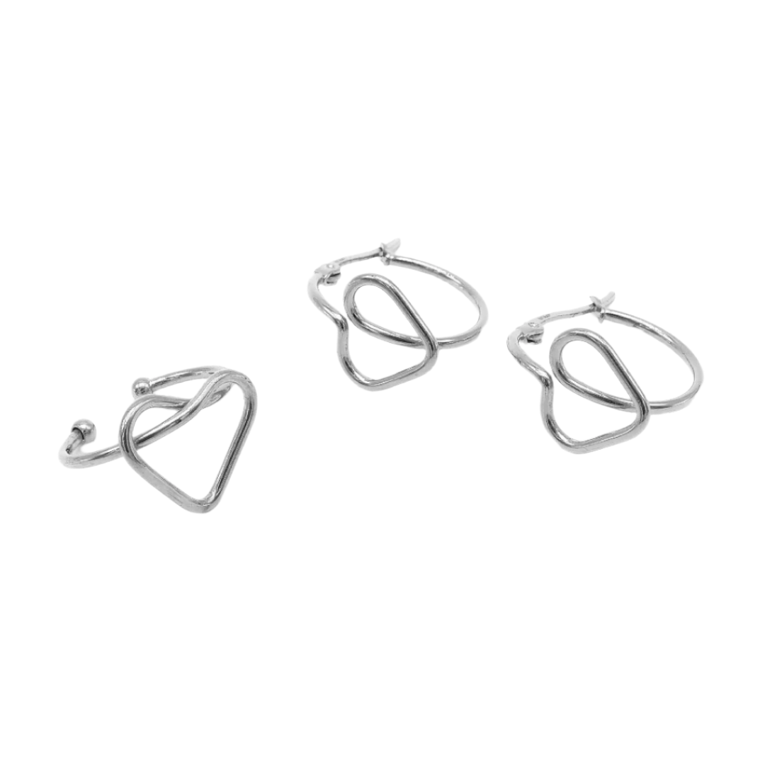 Lavinia Heart Knot Stainless Steel Jewelry Set | SilverWorks