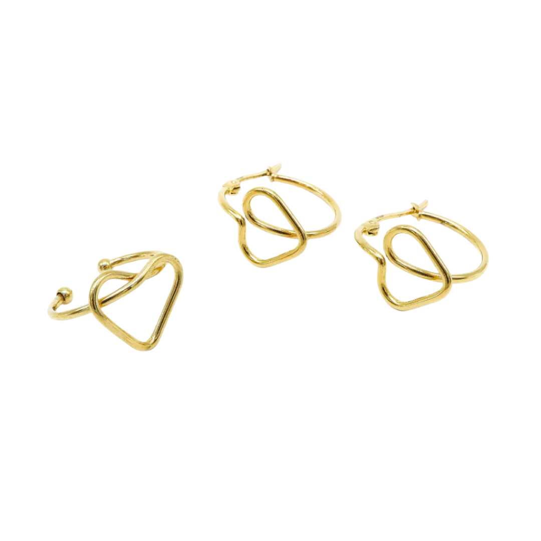 Lavinia Heart Knot Stainless Steel Jewelry Set | SilverWorks
