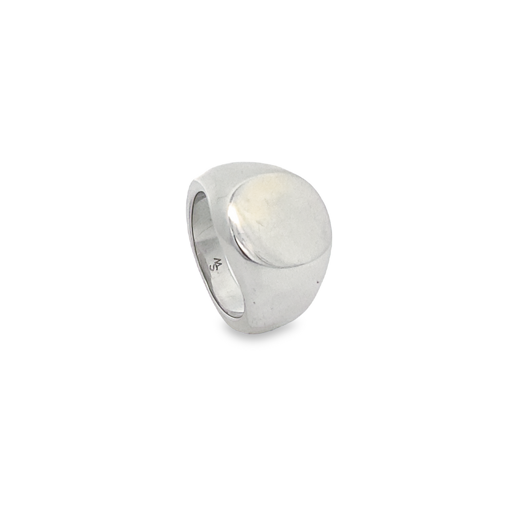 Stainless Steel Plain Polish Oval Signet R15G