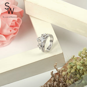 R63226 2IN 1 CROWN RING W/ CZ 4.3G