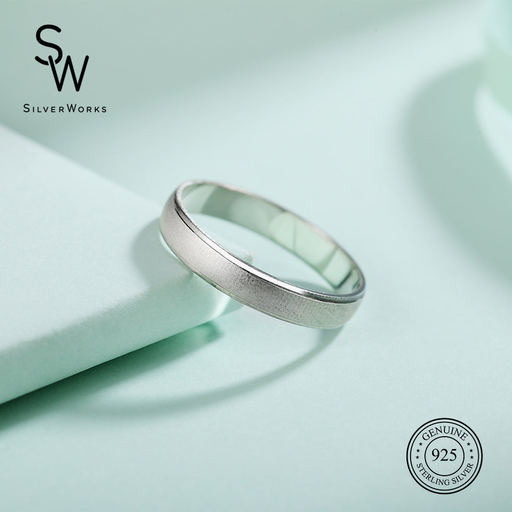 
                      
                        Reny 925 Sterling Silver Wedding Band Ring Size 7/8 | SilverWorks
                      
                    